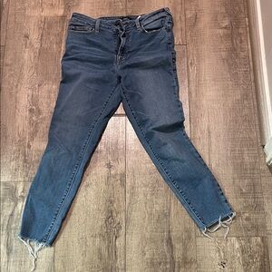 True Religion Distressed Blue Ankle Jeans